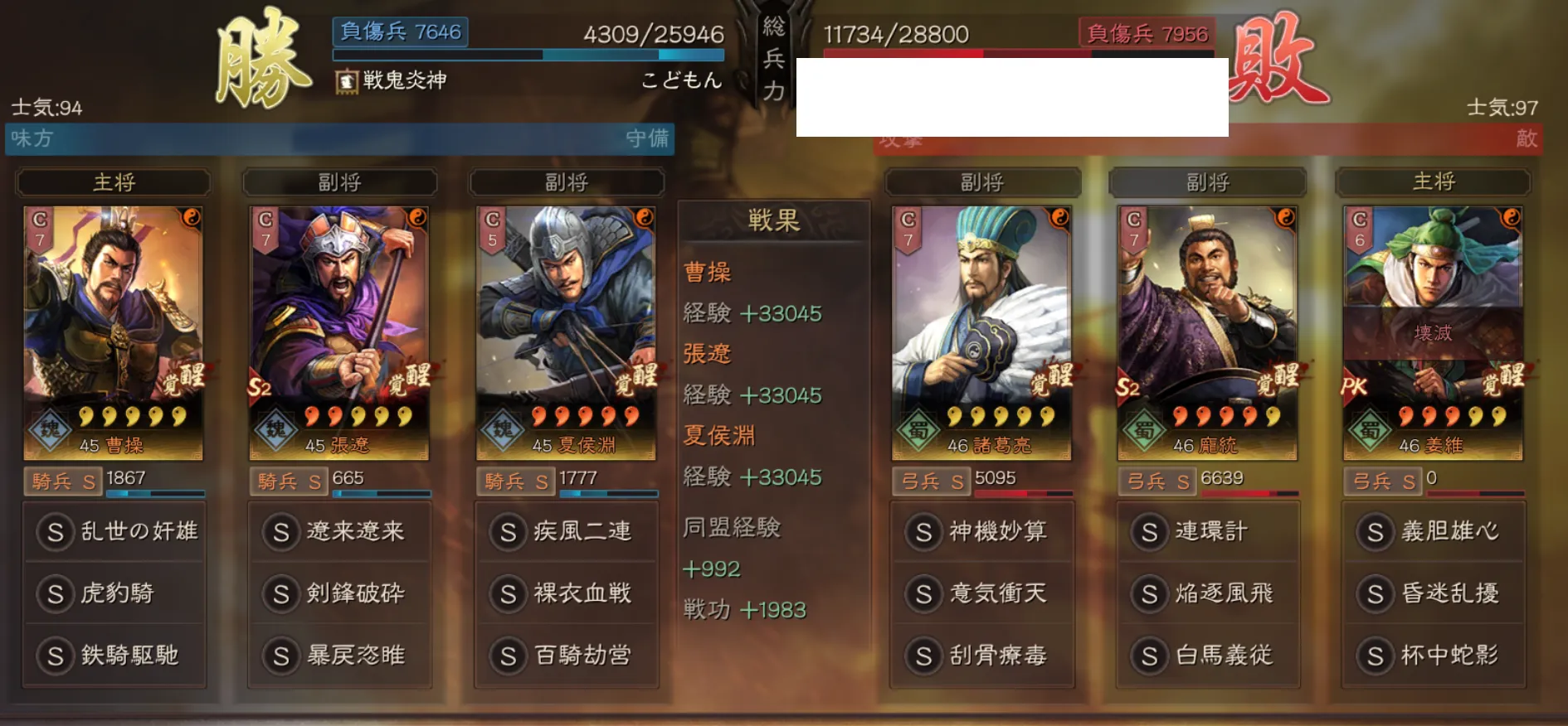奸雄騎:対弓兵戦歴37