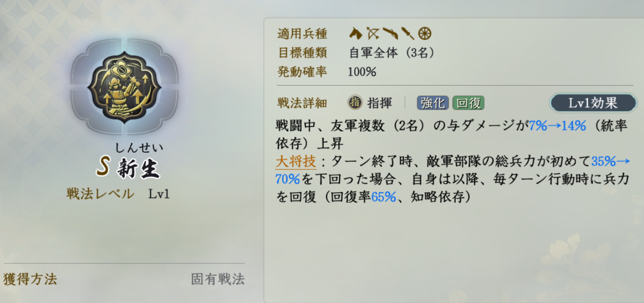 固有戦法:新生
