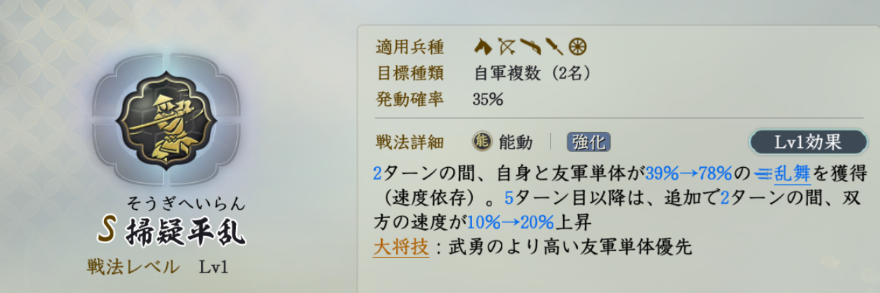 固有戦法:掃疑平乱